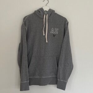 American Eagle Outfitters AE Super Soft Gray Hoodie Men's L USA 77 Eagle Logo